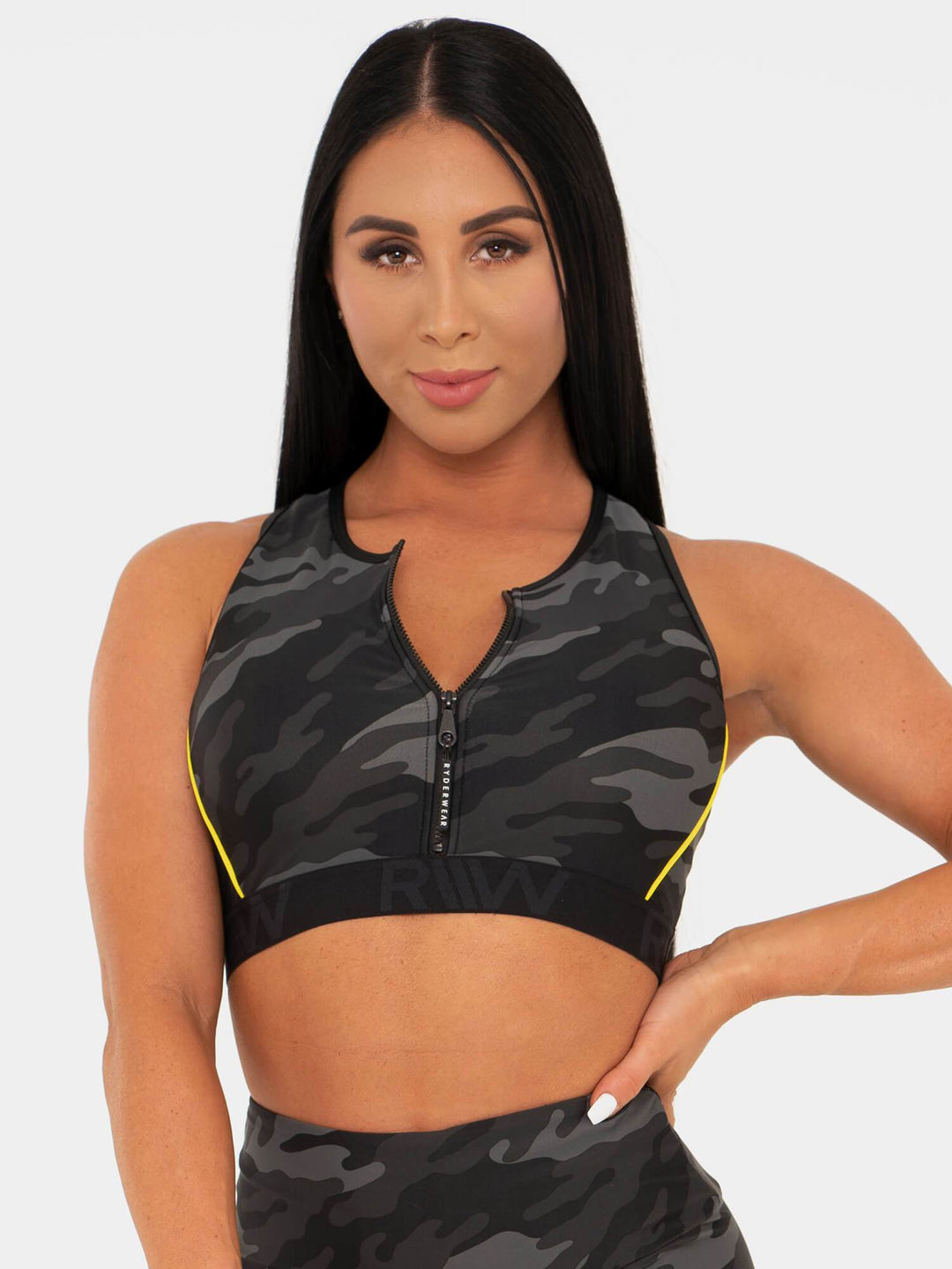 BFCAMO Zip Up Sports Bra - Camo Clothing Ryderwear 