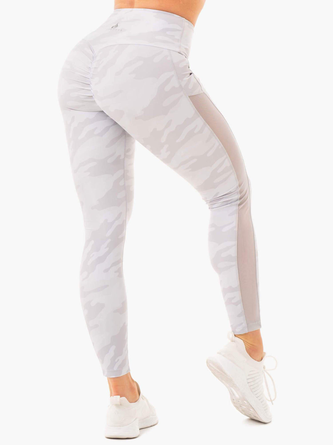 Camo Scrunch Bum Leggings - Grey Camo Clothing Ryderwear 