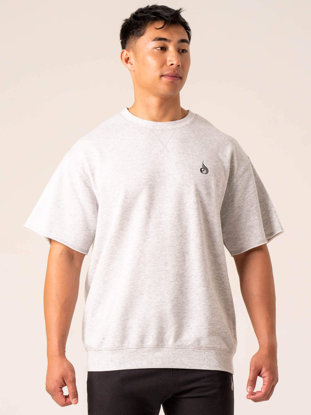 Emerge Fleece T-Shirt - Snow Grey Marl Clothing Ryderwear 
