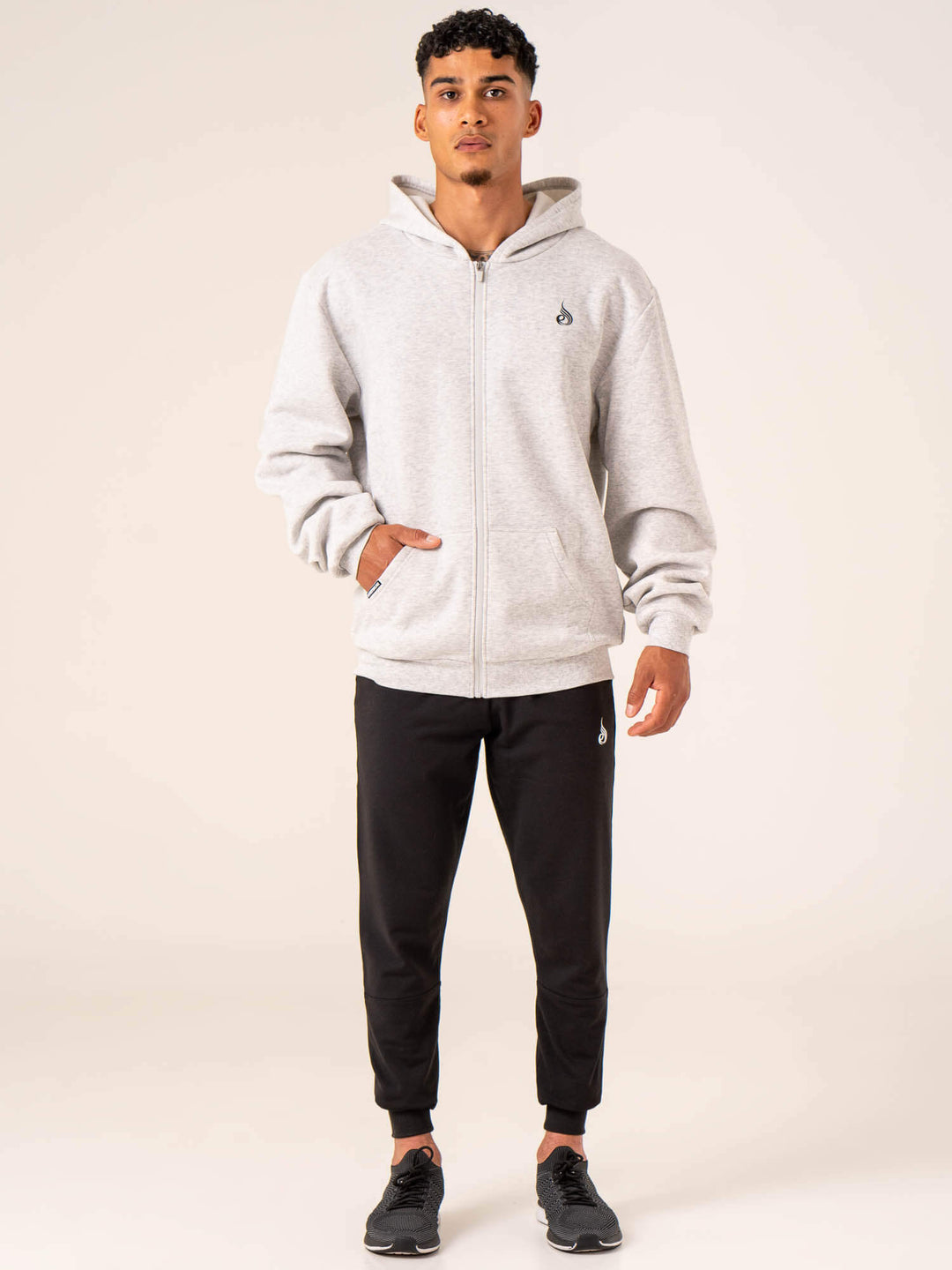 Emerge Track Jacket - Snow Grey Marl Clothing Ryderwear 