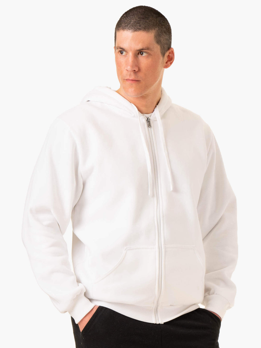 Essential Zip Up Jacket - White Clothing Ryderwear 
