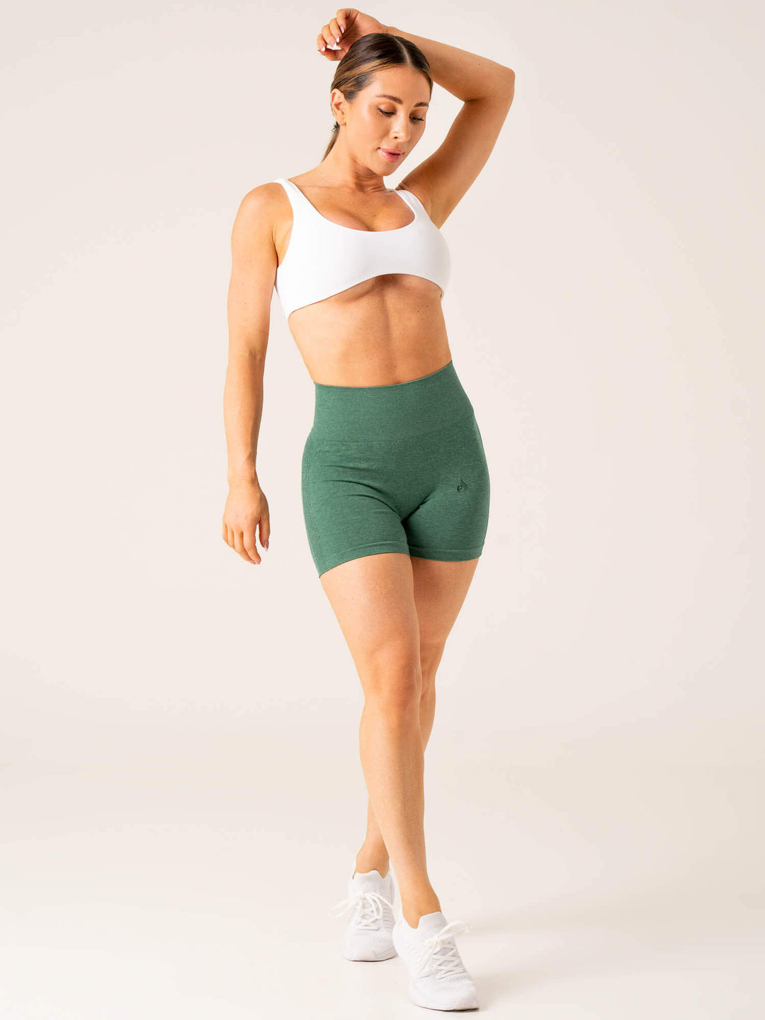 Evolve Scrunch Seamless Shorts - Green Marl Clothing Ryderwear 