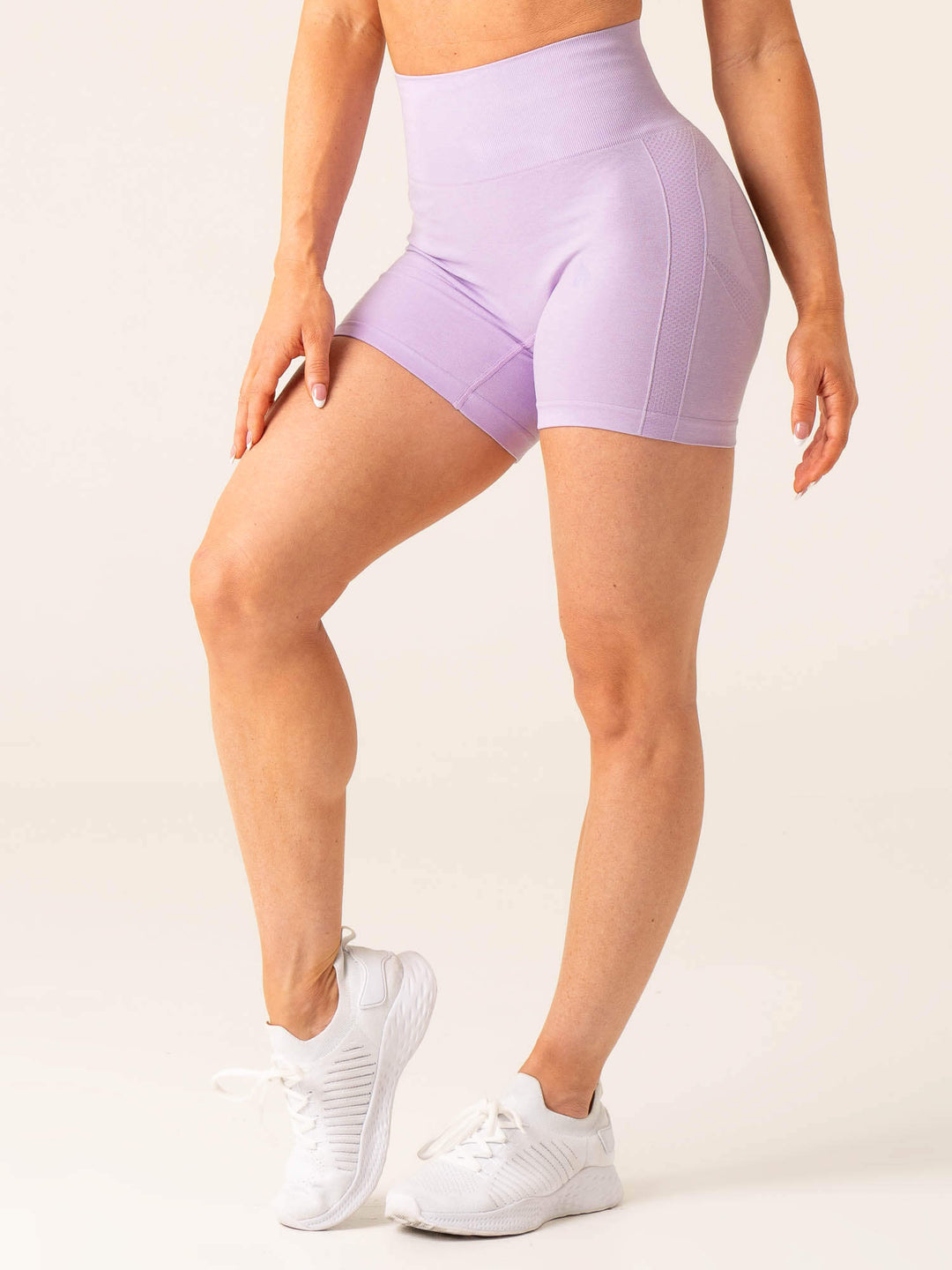 Evolve Scrunch Seamless Shorts - Lavender Marl Clothing Ryderwear 