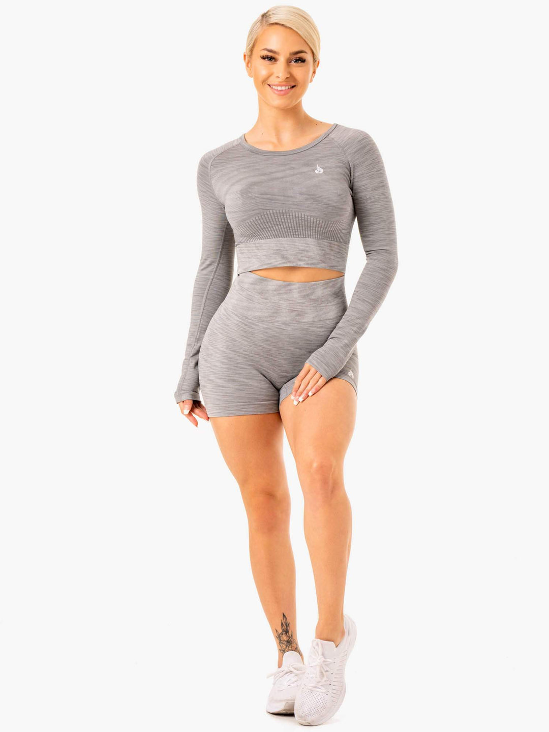 Evolve Seamless High Waisted Shorts - Grey Clothing Ryderwear 