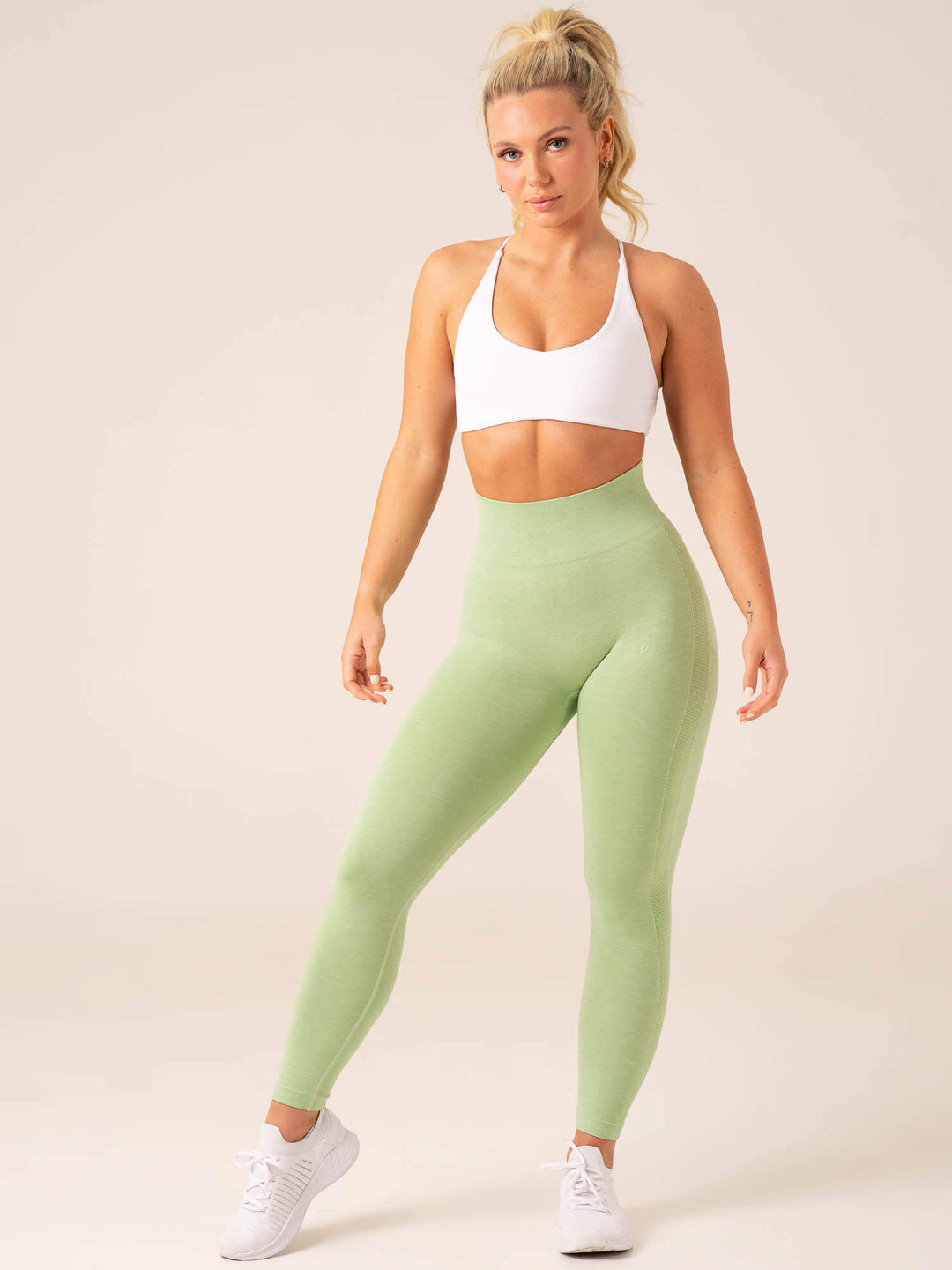 Evolve Seamless Leggings - Pistachio Marl Clothing Ryderwear 