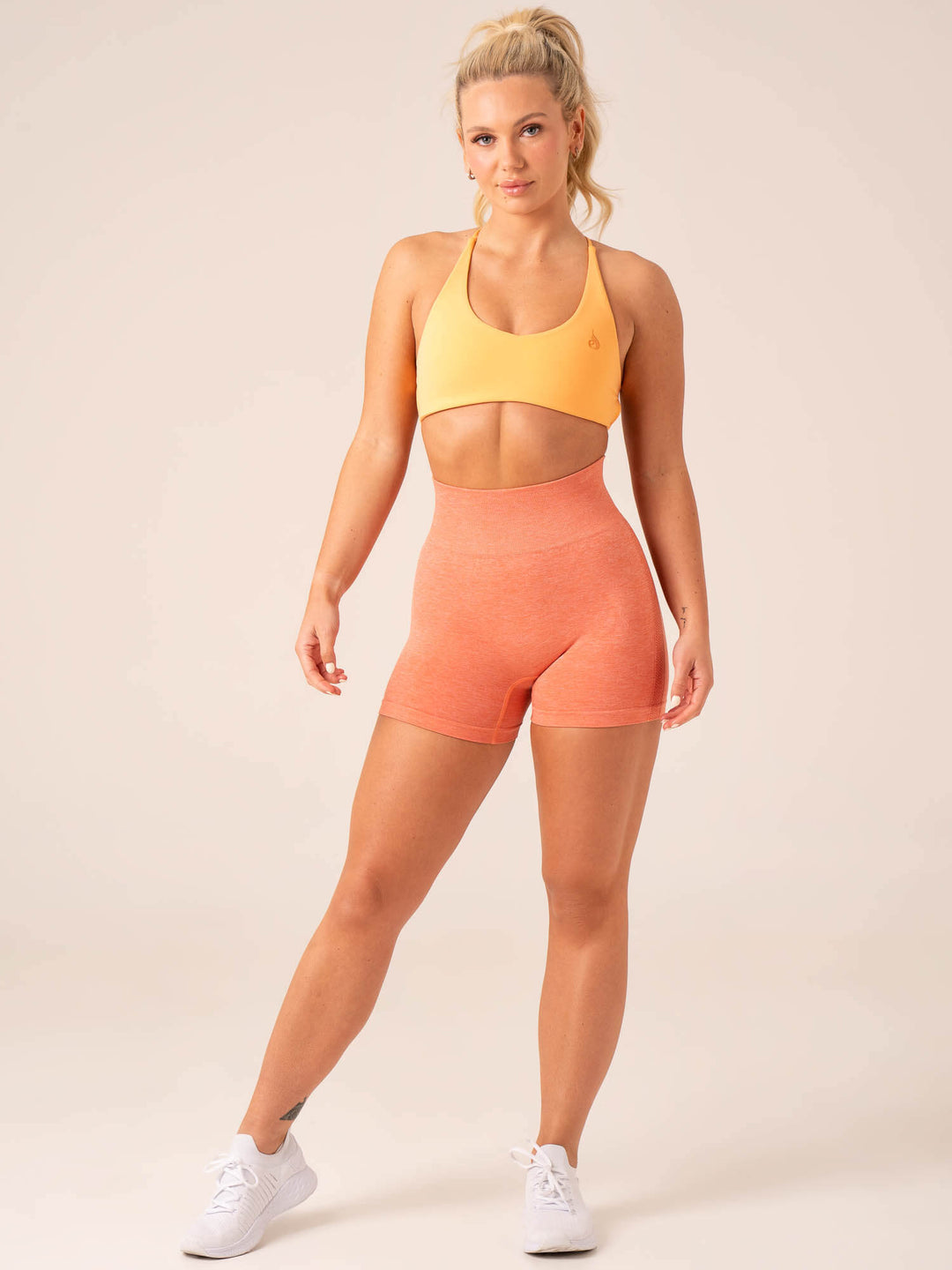 Evolve Seamless Shorts - Orange Marl Clothing Ryderwear 
