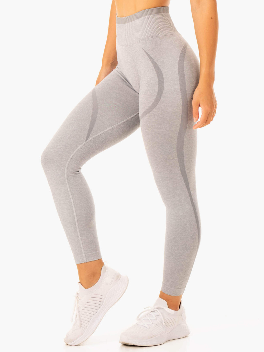 Excel Seamless High Waisted Leggings - Grey Marl - Ryderwear