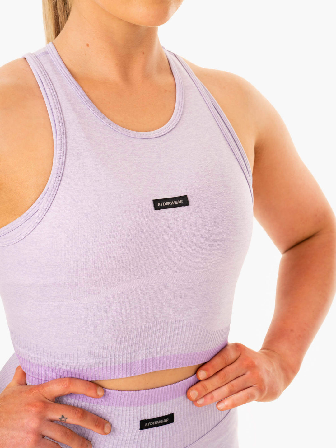 Excel Seamless Tank - Lavender Marl Clothing Ryderwear 