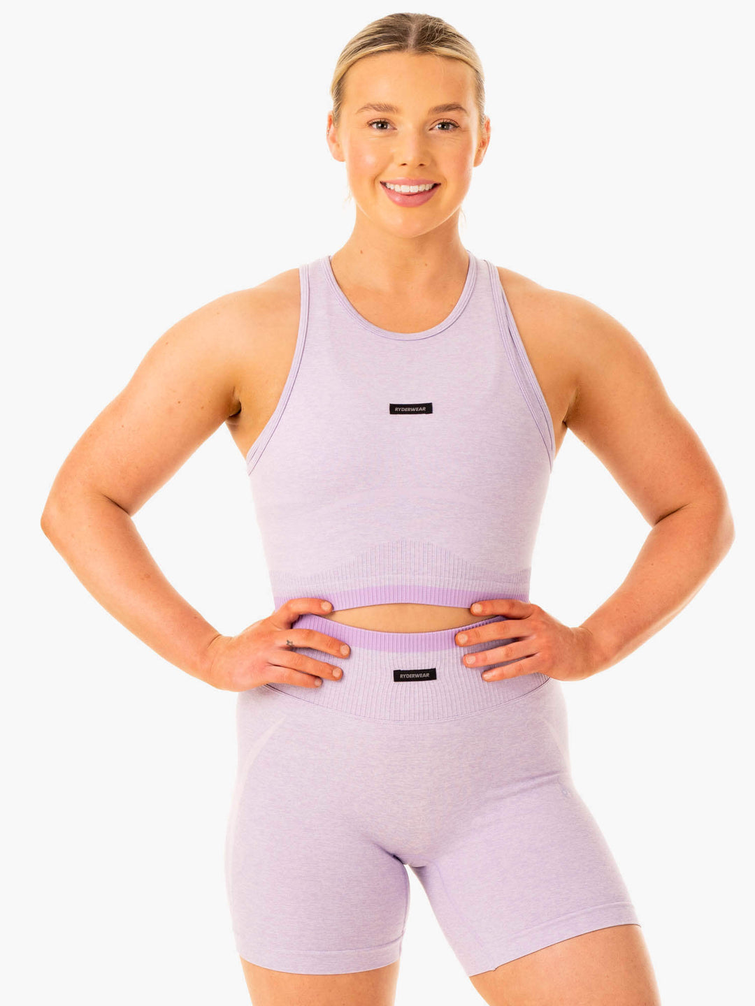 Excel Seamless Tank - Lavender Marl Clothing Ryderwear 