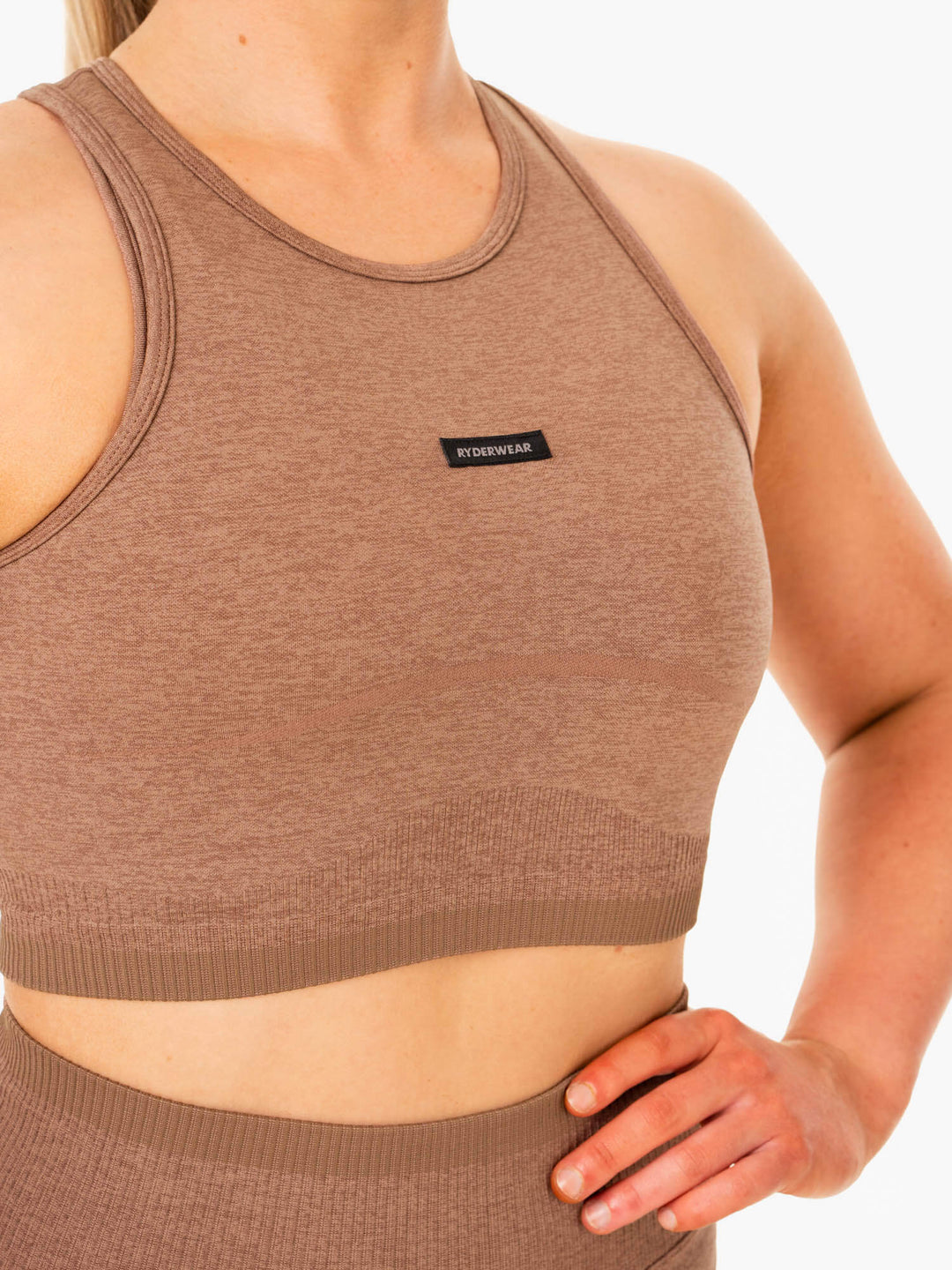 Excel Seamless Tank - Mocha Marl Clothing Ryderwear 