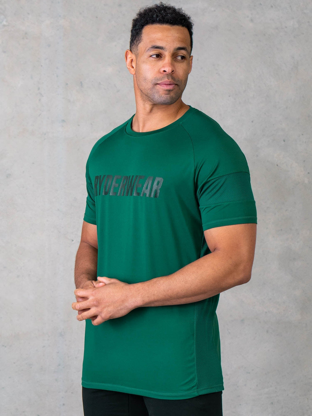 Flex Mesh T-Shirt - Dark Green Clothing Ryderwear 