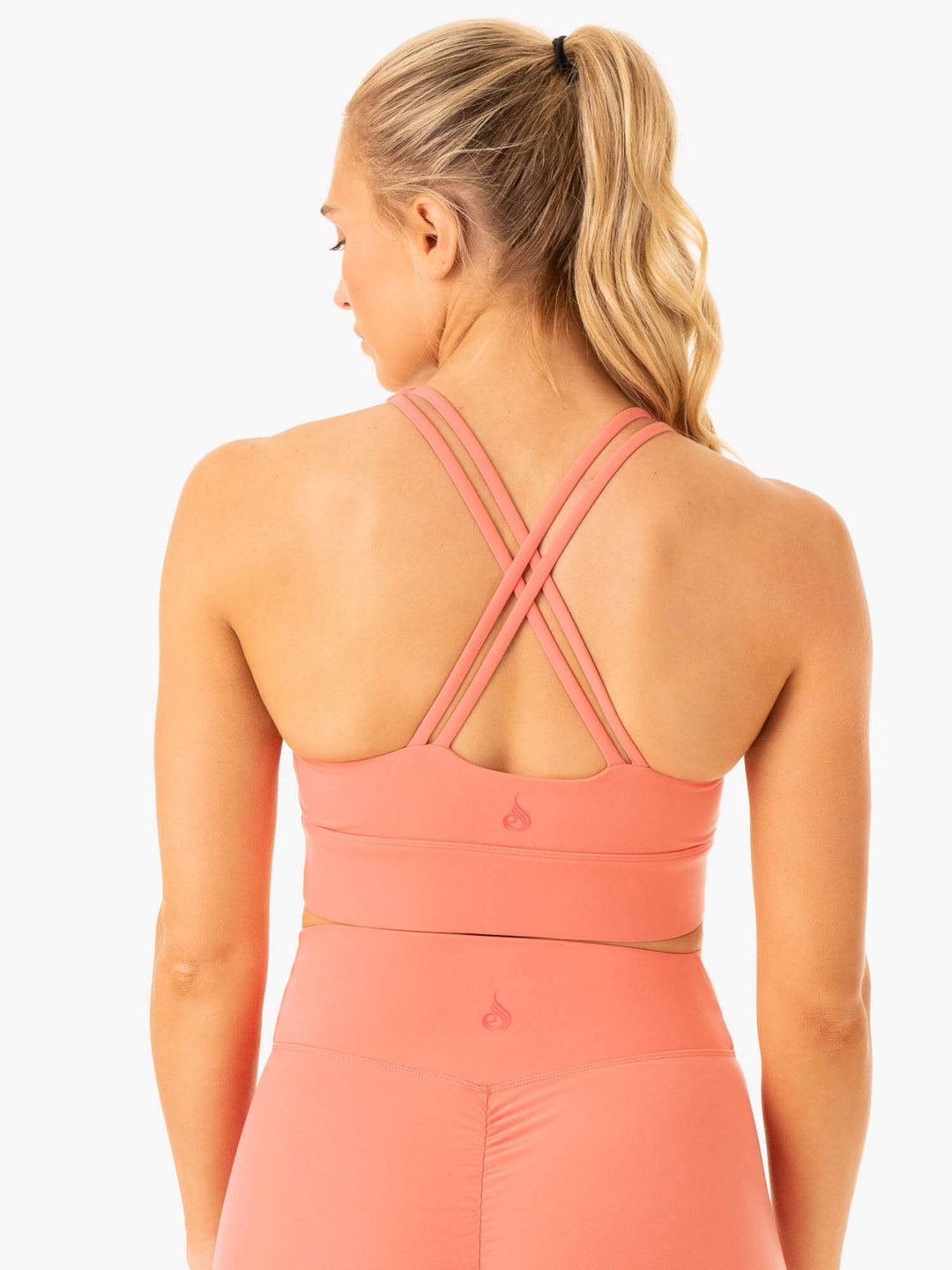 Flow Square Neck Sports Bra - Rose Pink Clothing Ryderwear 
