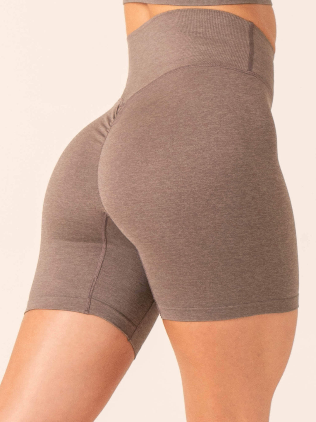 Focus Scrunch Seamless Shorts - Taupe Marl Clothing Ryderwear 
