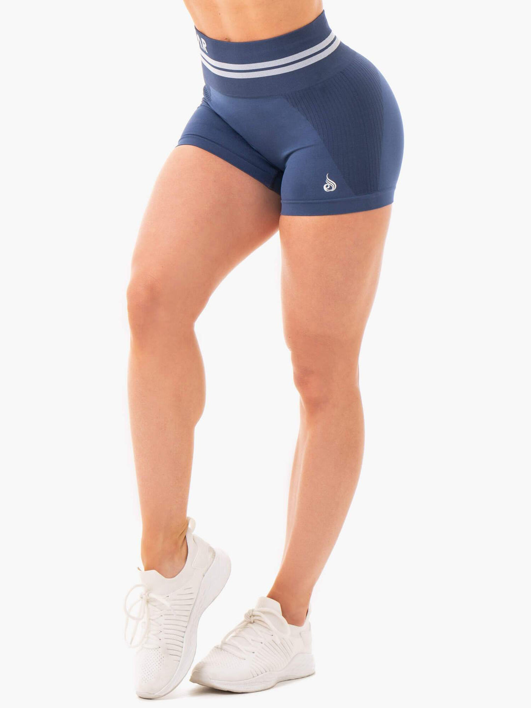 Freestyle Seamless High Waisted Shorts - Steel Blue Clothing Ryderwear 