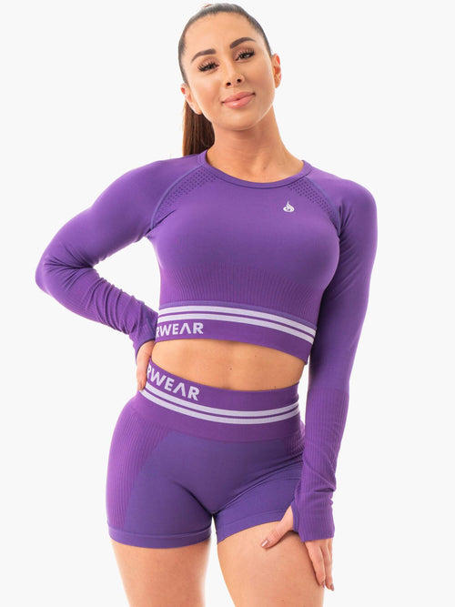 Freestyle Seamless Long Sleeve Crop Purple