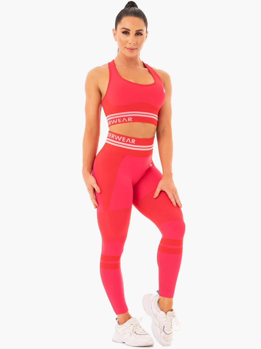 Freestyle Seamless Longline Sports Bra - Red Clothing Ryderwear 