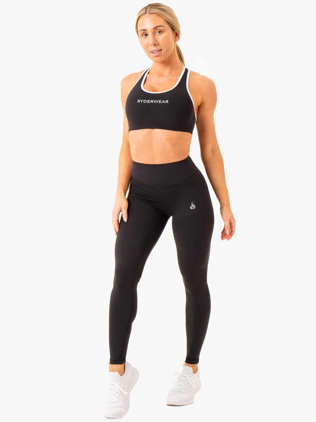 Frequency High Waisted Leggings - Black Clothing Ryderwear 