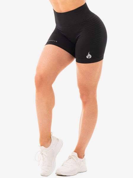 NKD High Waisted Shorts - Black - Ryderwear