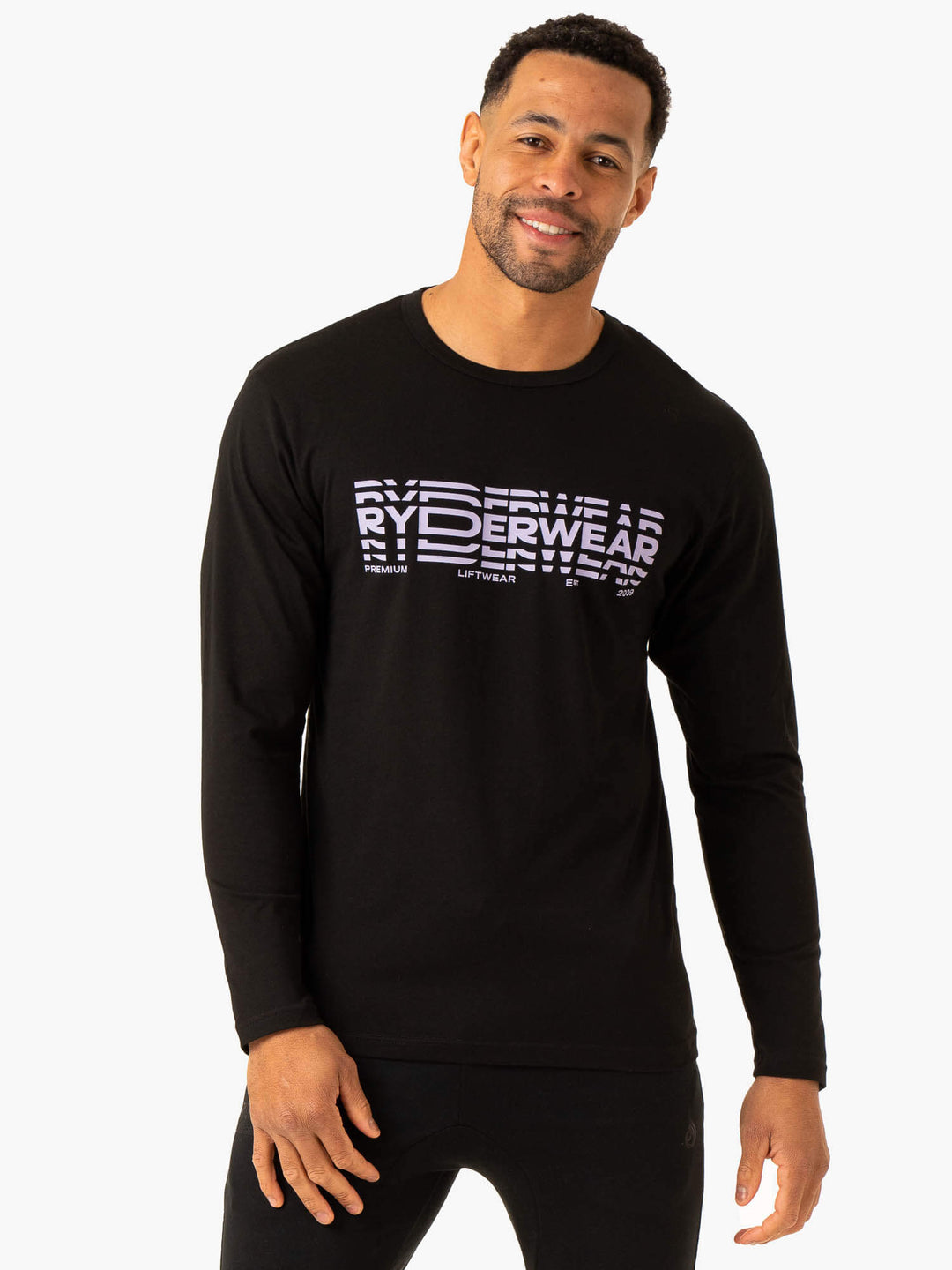Graphic Long Sleeve T-Shirt - Black Clothing Ryderwear 