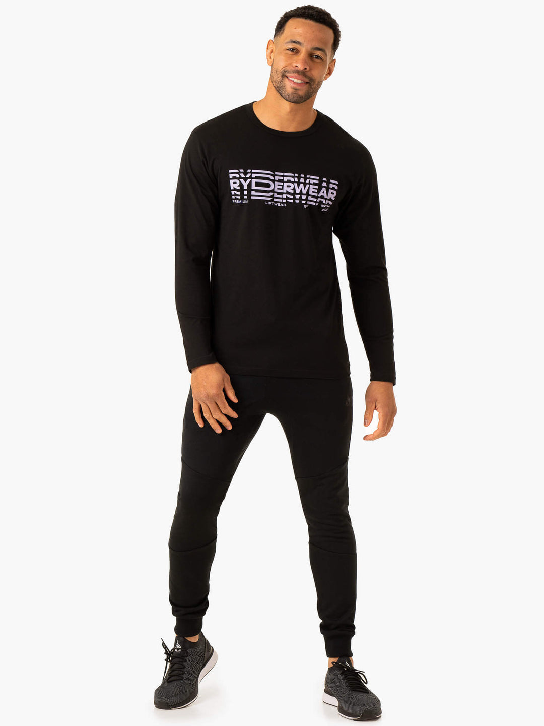 Graphic Long Sleeve T-Shirt - Black Clothing Ryderwear 