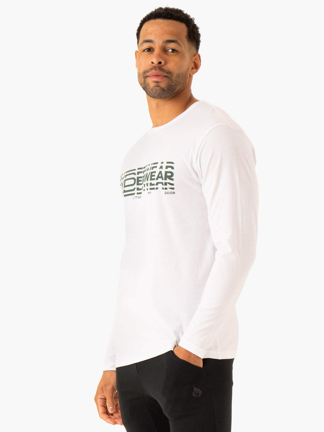 Graphic Long Sleeve T-Shirt - White Clothing Ryderwear 