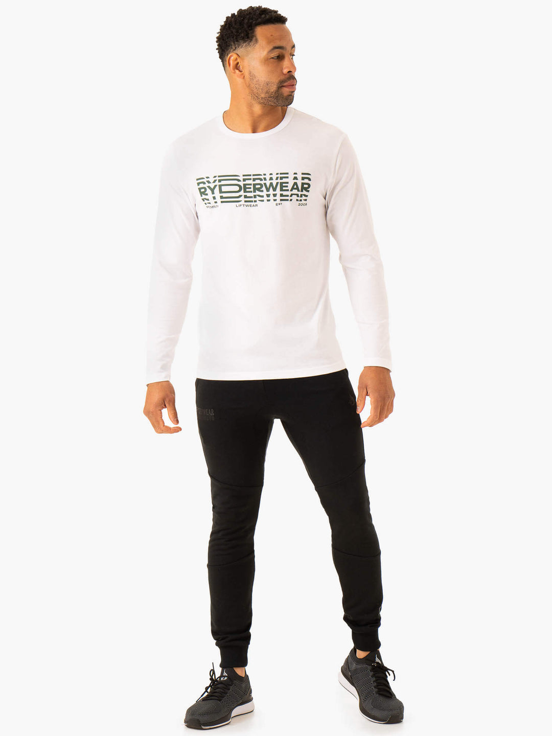 Graphic Long Sleeve T-Shirt - White Clothing Ryderwear 
