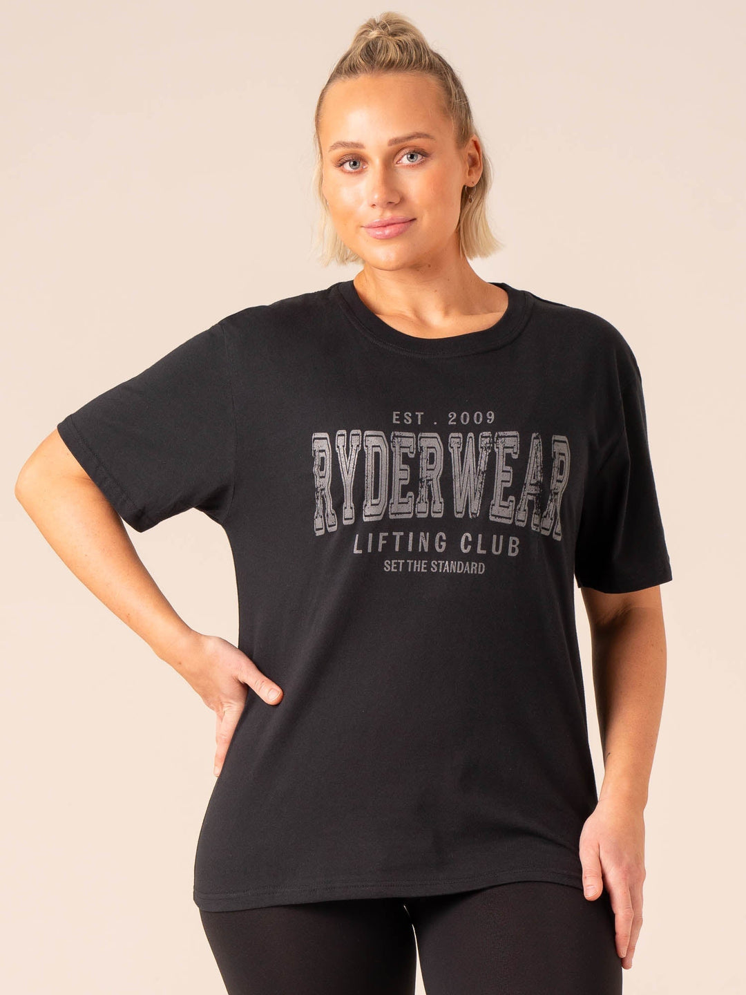 Grit Oversized T-Shirt - Black Clothing Ryderwear 