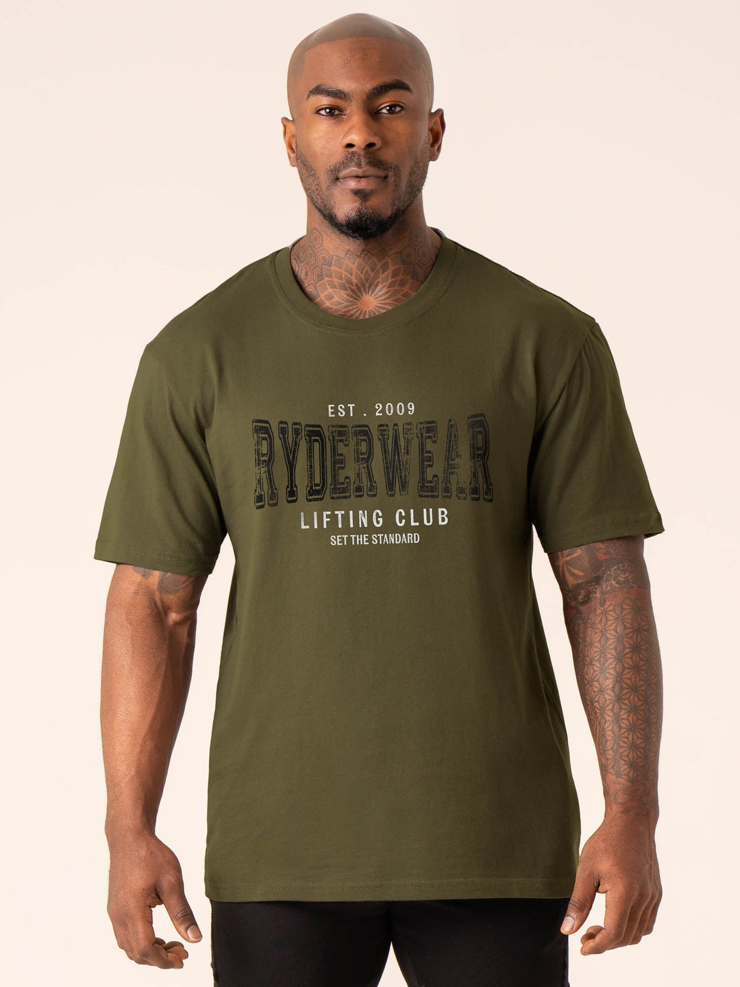 Grit Oversized T-Shirt - Olive Clothing Ryderwear 
