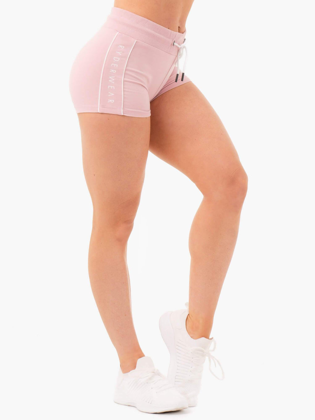 High Waisted Track Shorts - Pink Clothing Ryderwear 