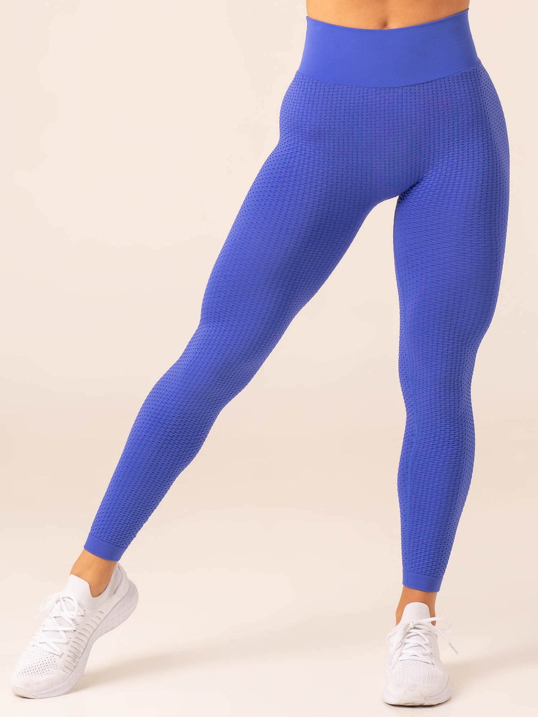 Honeycomb Scrunch Seamless Leggings - Cobalt Clothing Ryderwear 