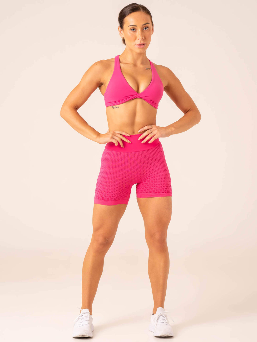 Honeycomb Scrunch Seamless Shorts - Hot Pink Clothing Ryderwear 