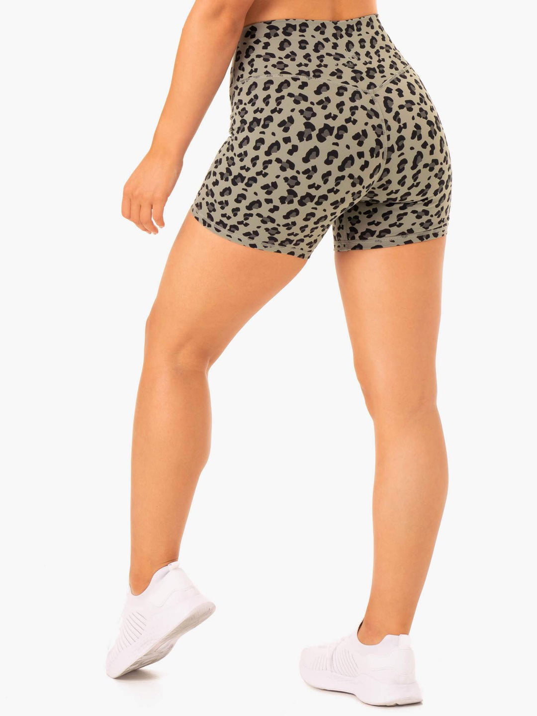 Hybrid Mid Length Shorts - Khaki Leopard Clothing Ryderwear 