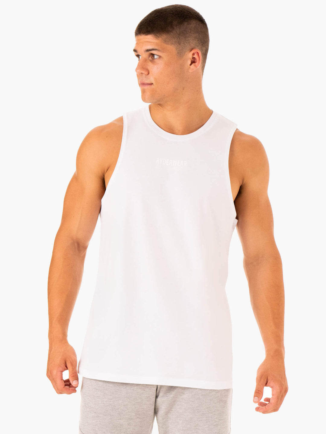 Limitless Baller Tank - White Clothing Ryderwear 