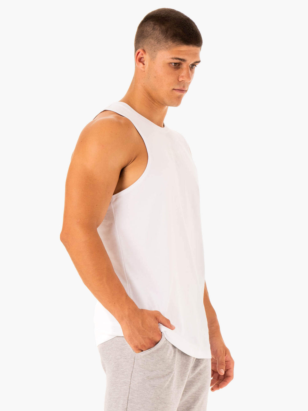 Limitless Baller Tank - White Clothing Ryderwear 