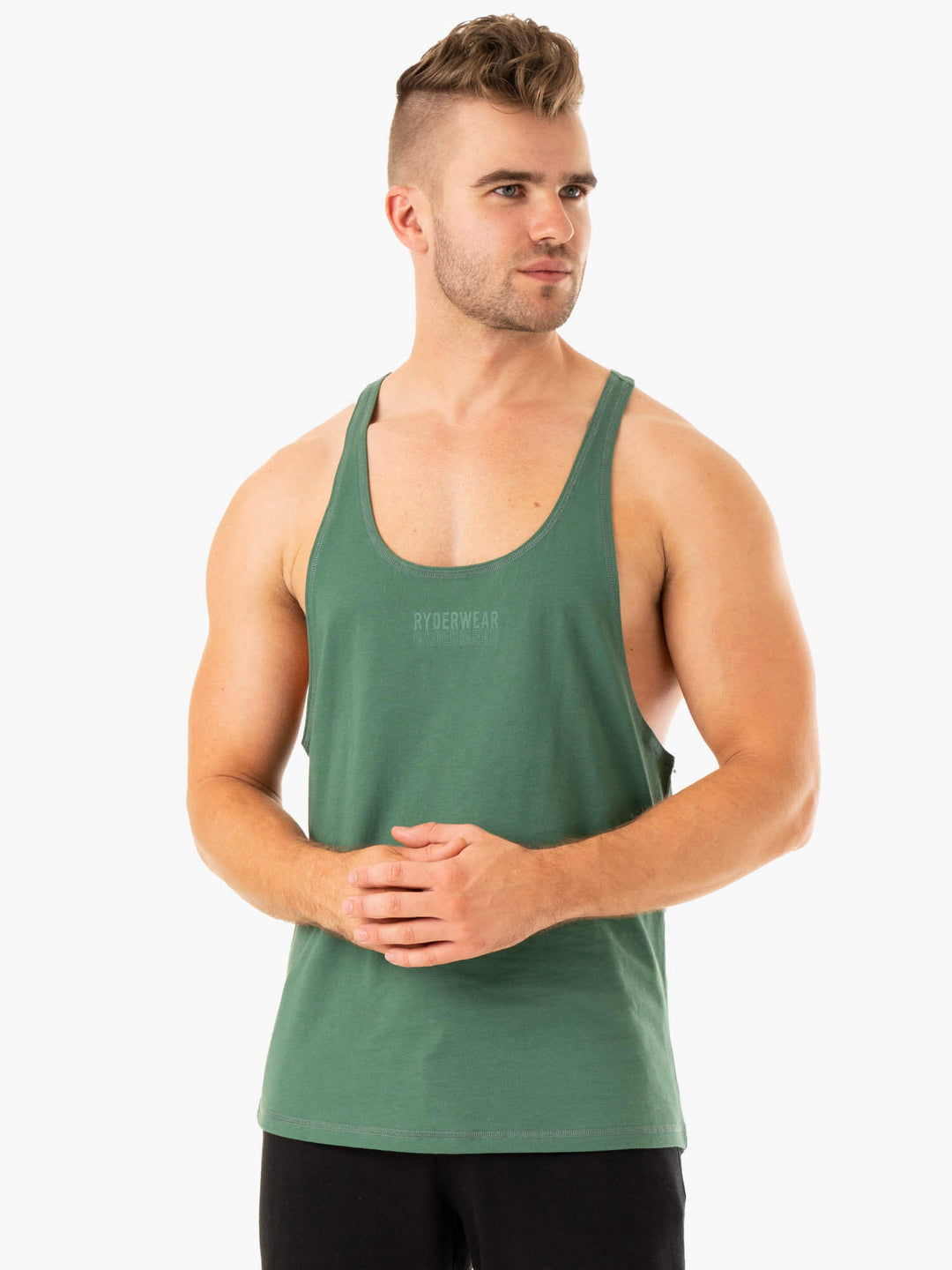 Limitless Stringer T-Back - Forest Green Clothing Ryderwear 