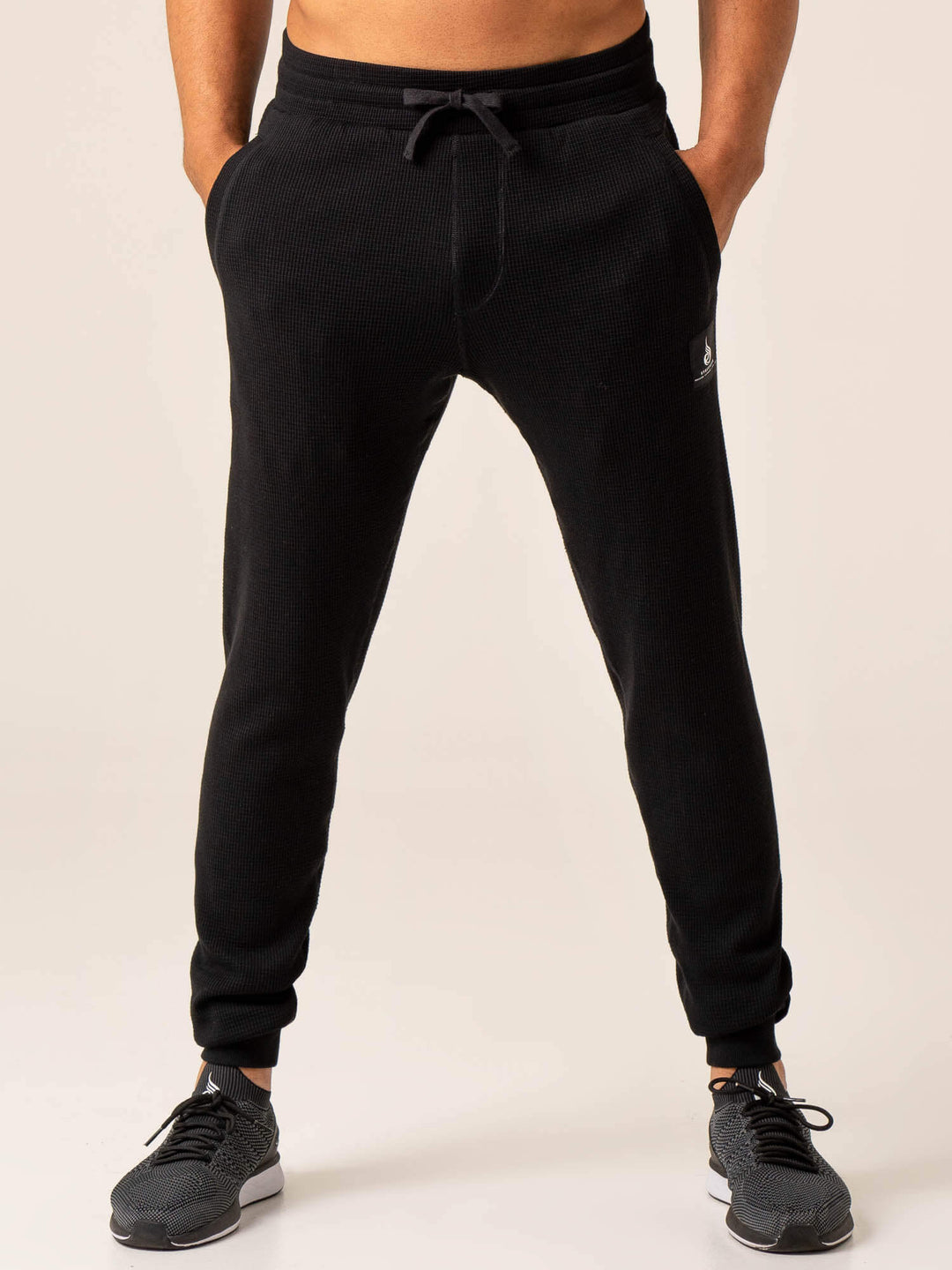 Men's Waffle Lounge Pants - Black Clothing Ryderwear 