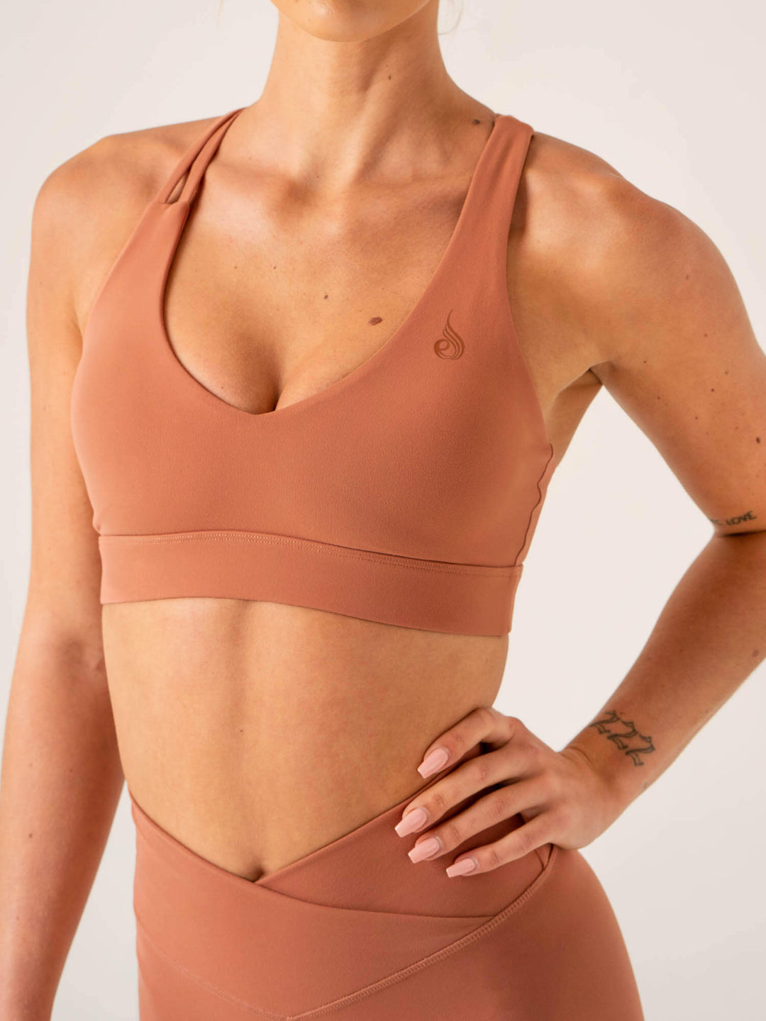 Momentum V-Neck Sports Bra - Clay Clothing Ryderwear 