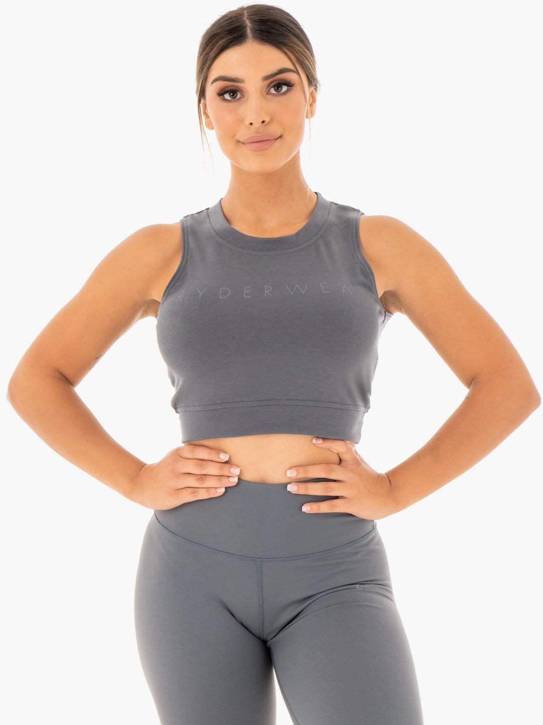 Motion Crop Top - Charcoal Clothing Ryderwear 
