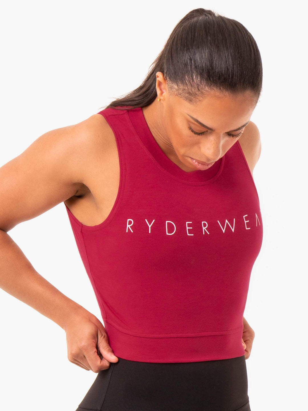 Motion Crop Top - Wine Red Clothing Ryderwear 