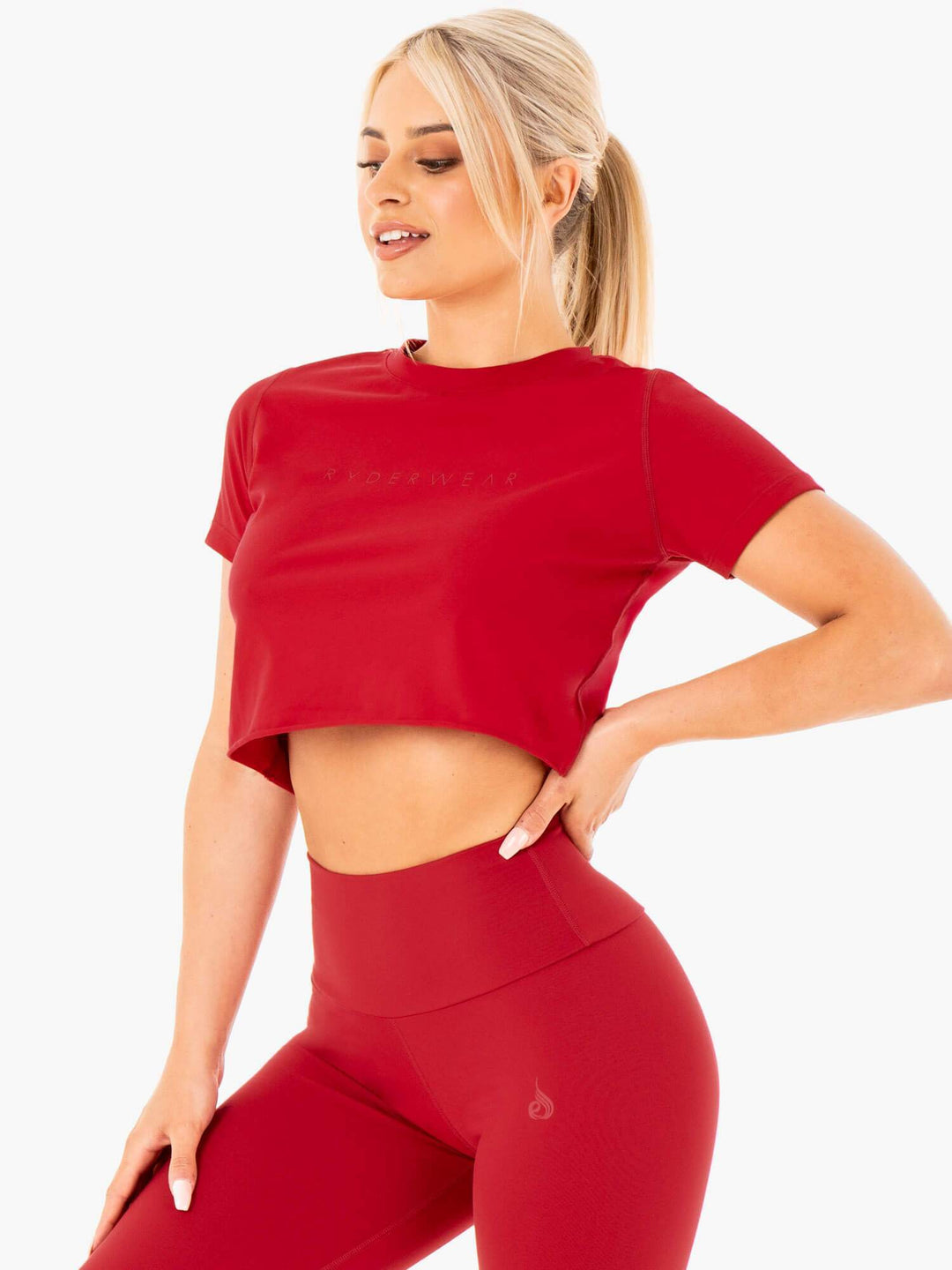 Motion Cropped T-Shirt - Red Clothing Ryderwear 