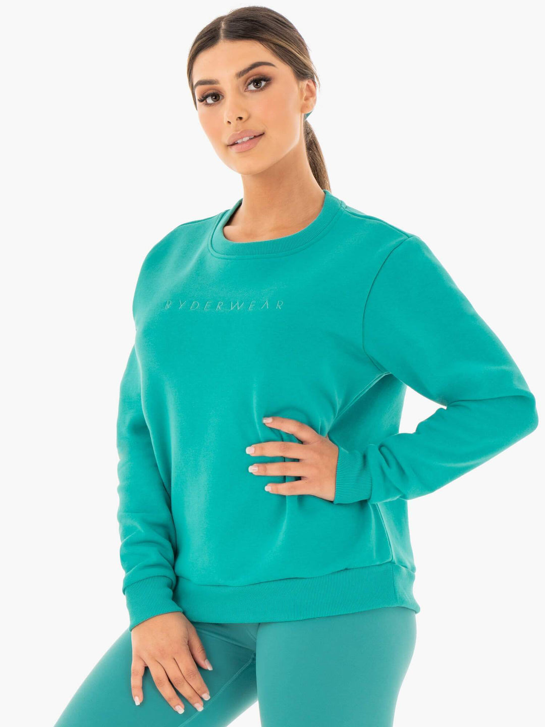 Motion Oversized Sweater - Teal Clothing Ryderwear 