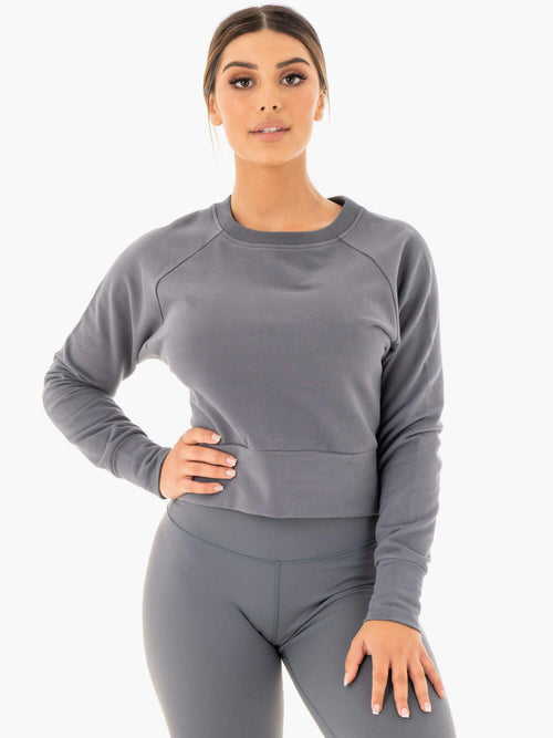 Emerge Super Crop Sweater - Chocolate - Ryderwear