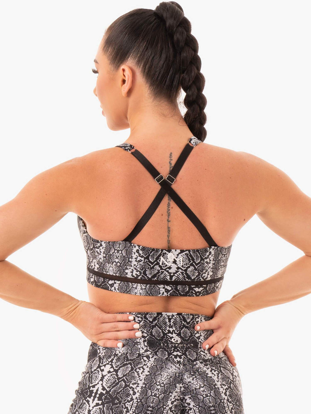 NEM X RW Sports Bra - White Snake Clothing Ryderwear 