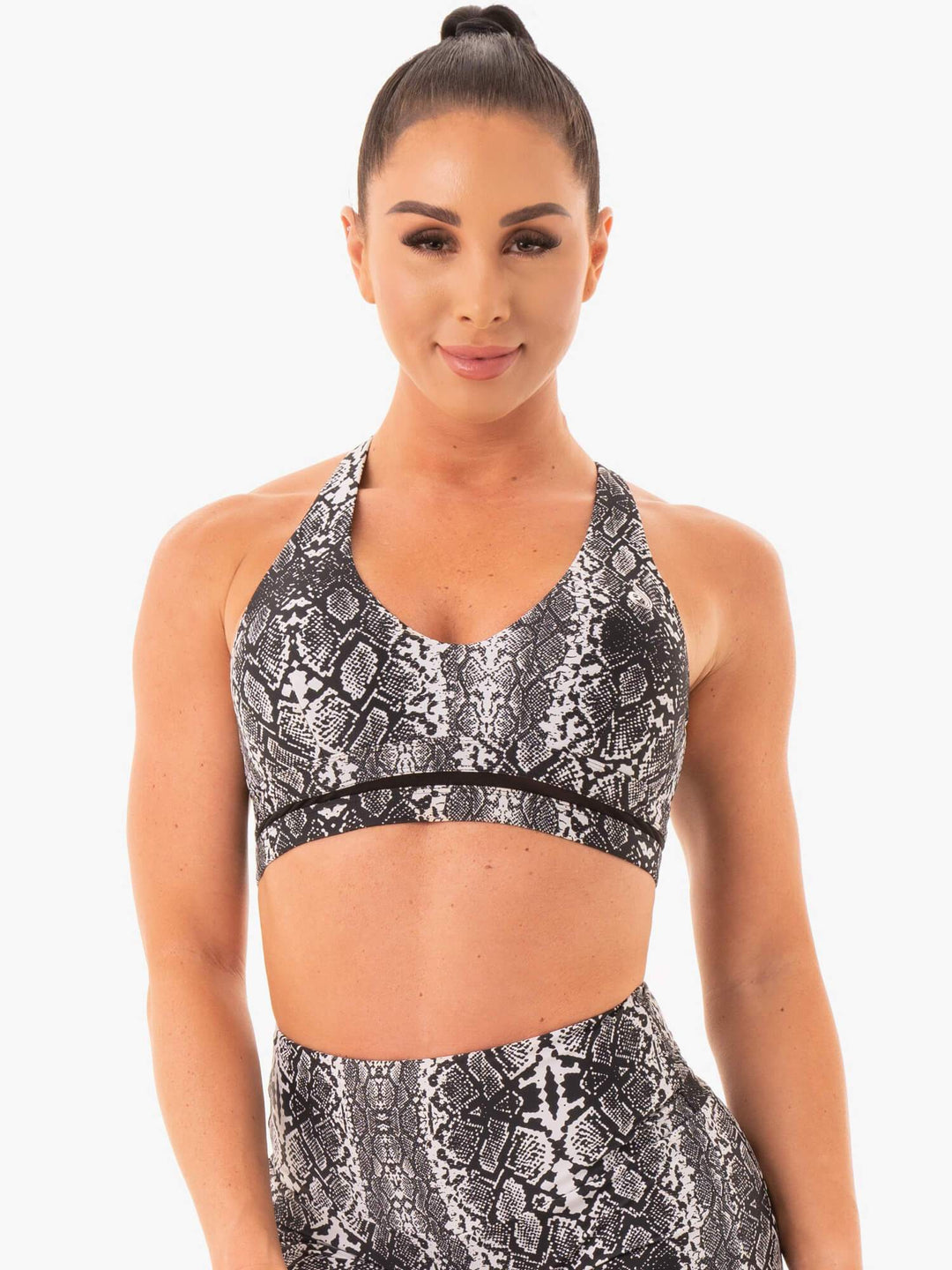 NEM X RW Sports Bra - White Snake Clothing Ryderwear 