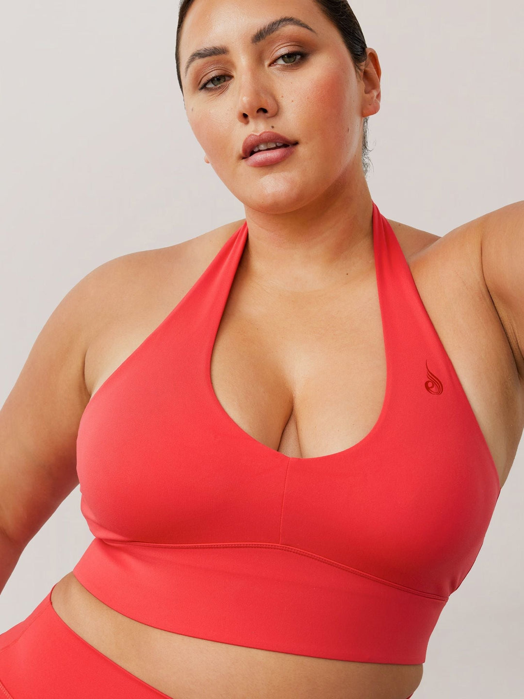 NKD Arch Halter Sports Bra - Red Clothing Ryderwear 