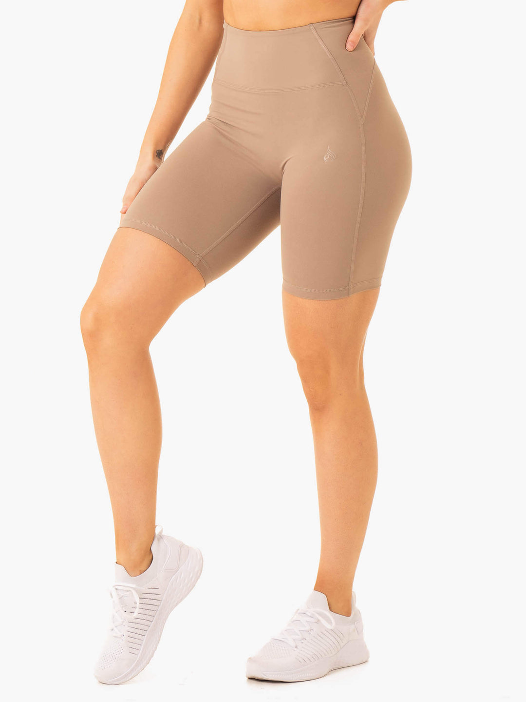 NKD Frame High Waisted Bike Shorts - Latte Clothing Ryderwear 