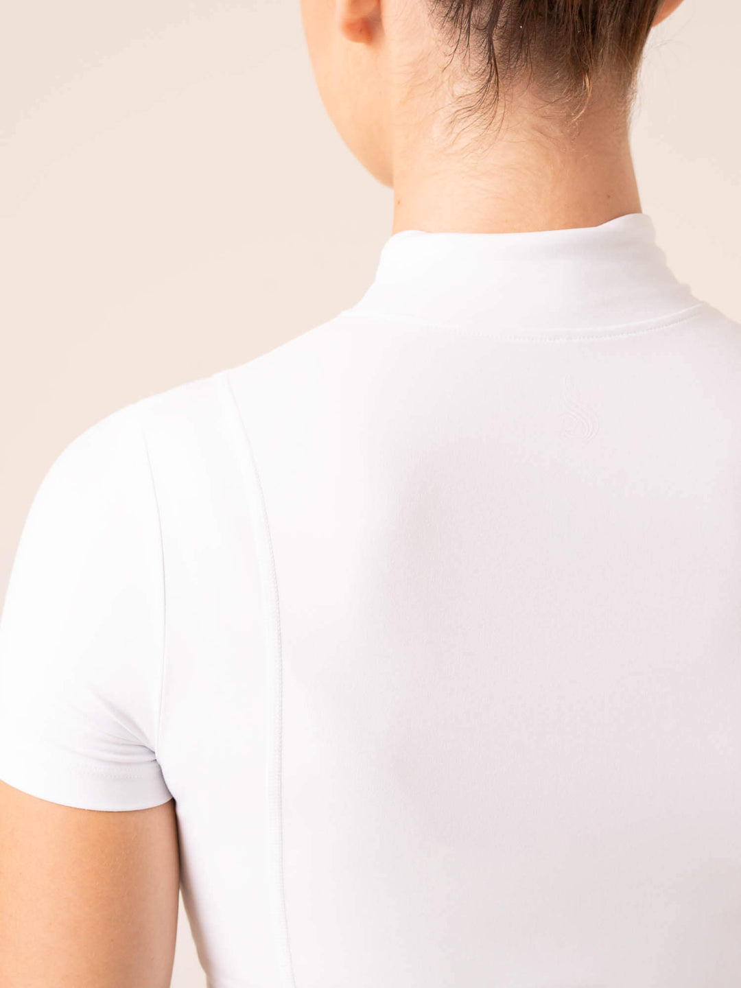 NKD Half Zip Fitted T-Shirt - White Clothing Ryderwear 