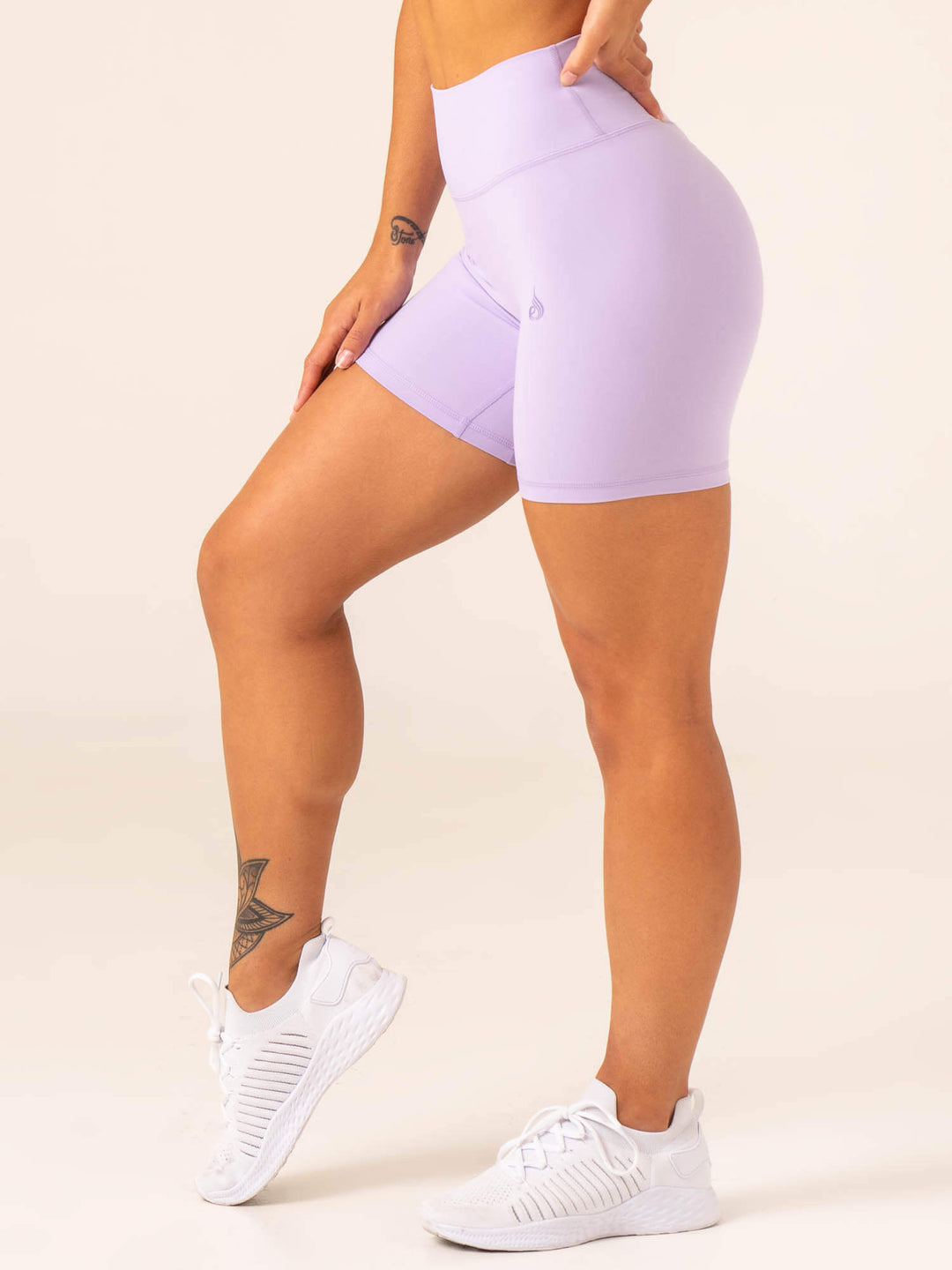 NKD High Waisted Scrunch Shorts - Lavender Clothing Ryderwear 