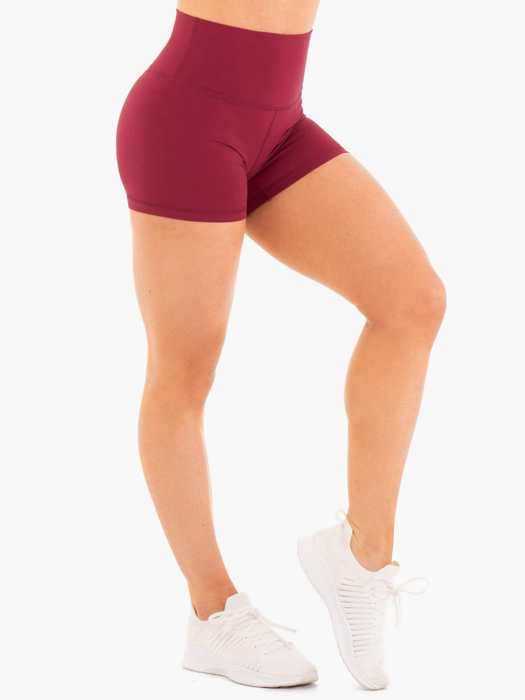 NKD High Waisted Shorts - Berry Red Clothing Ryderwear 