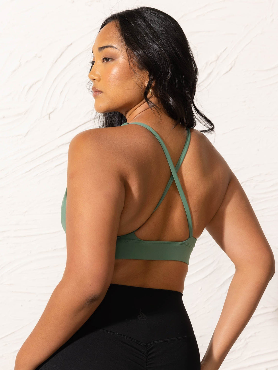 NKD Low Neck Sports Bra - Forest Green Clothing Ryderwear 